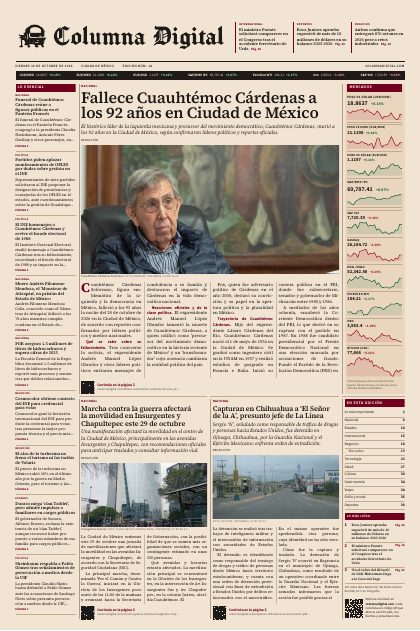 Portada de la edición del Viernes, 30 de octubre de 2026