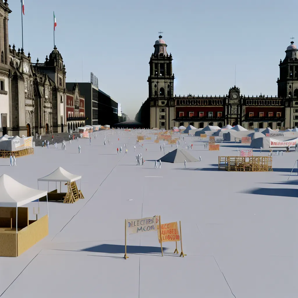 Así se ve el Zócalo por protesta docente.