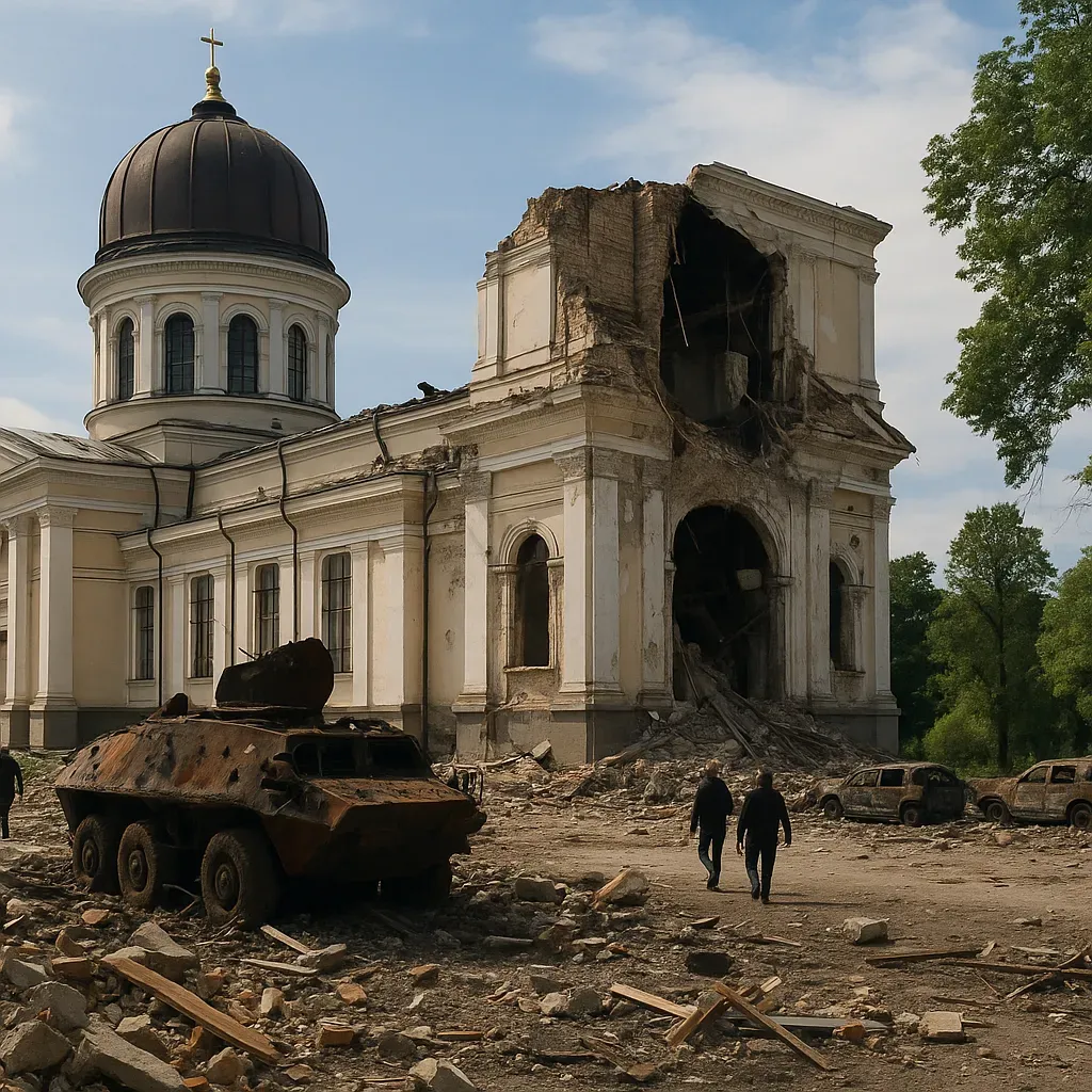 Atacan catedral histórica con terror rusos