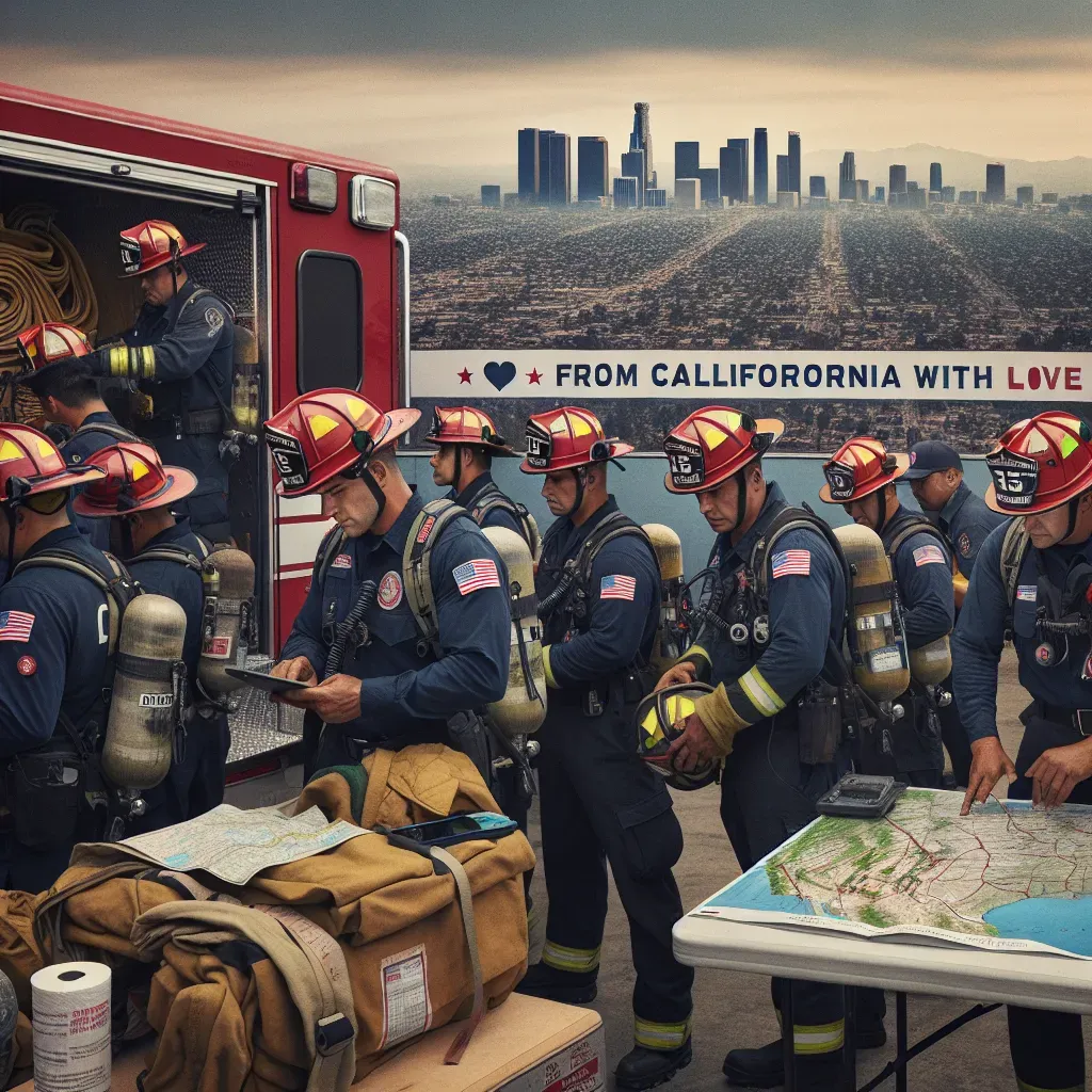 Bomberos mexicanos rumbo a Los Ángeles; gratitud de California a Sheinbaum