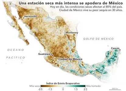 Las imágenes de la NASA sobre un México