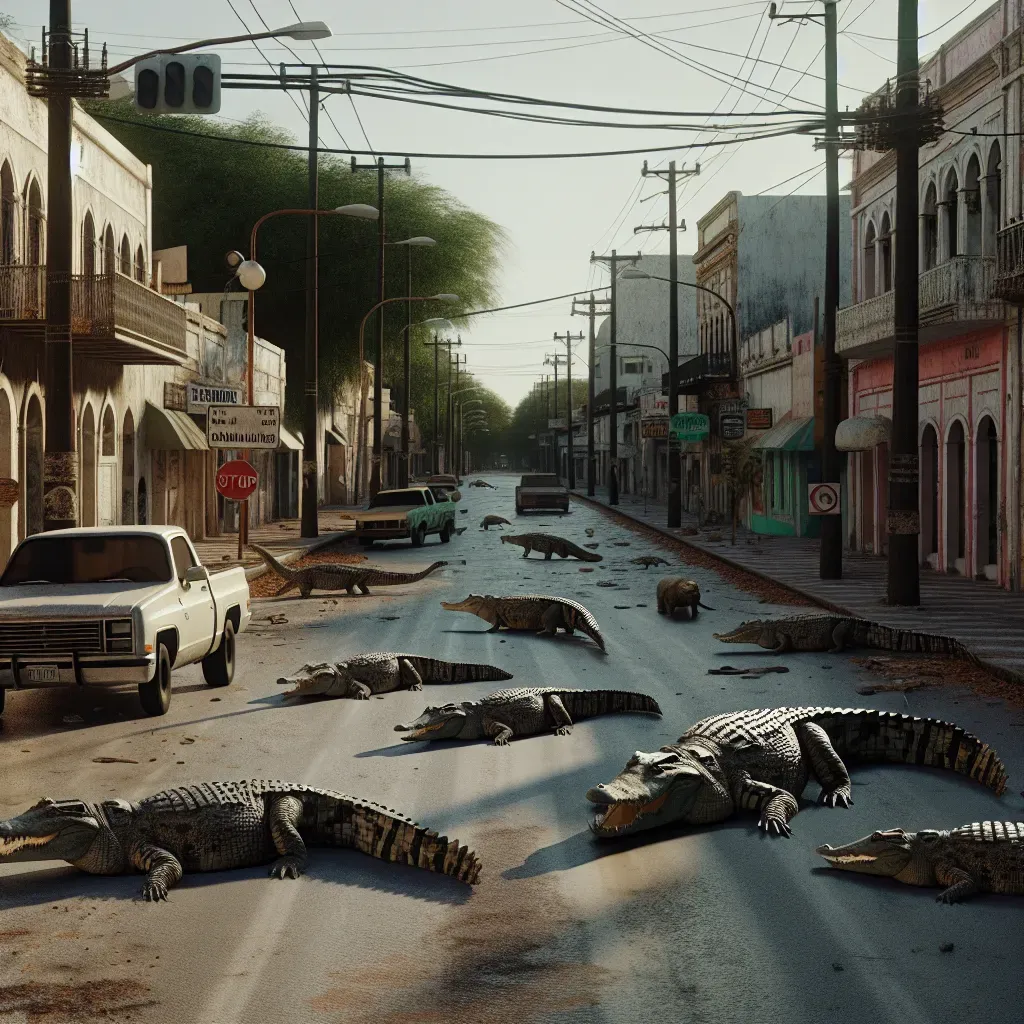 ¿Cocodrilos en las calles de Tamaulipas?