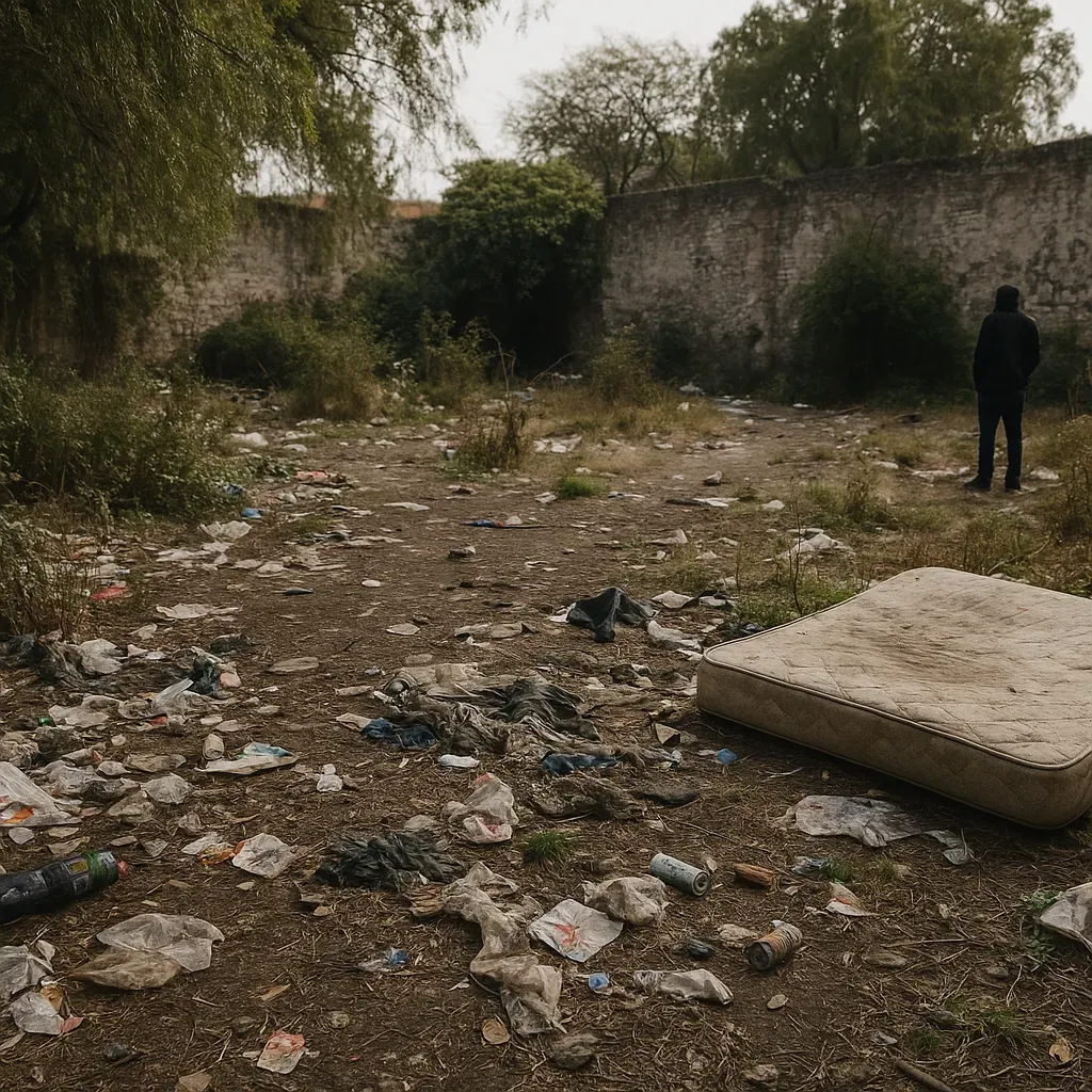 #DenunciarEste Terreno Abandonado en Morelia, albergue de drogadicción, desechos y mal olor