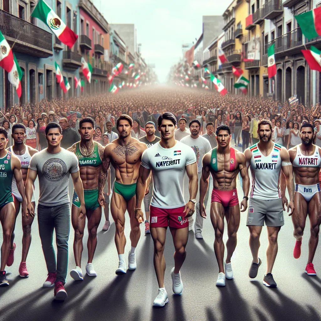 Deportistas y nayaritas marchan por estadio.