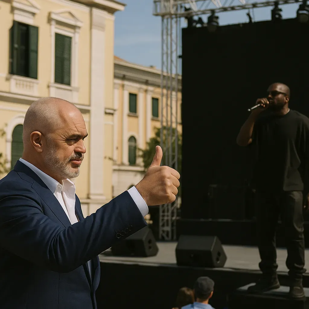 Edi Rama, artista y primer ministro apoya concierto de Kanye West