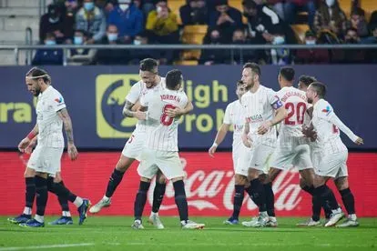 El Sevilla celebra su victoria ante el Cádiz (0-1)
