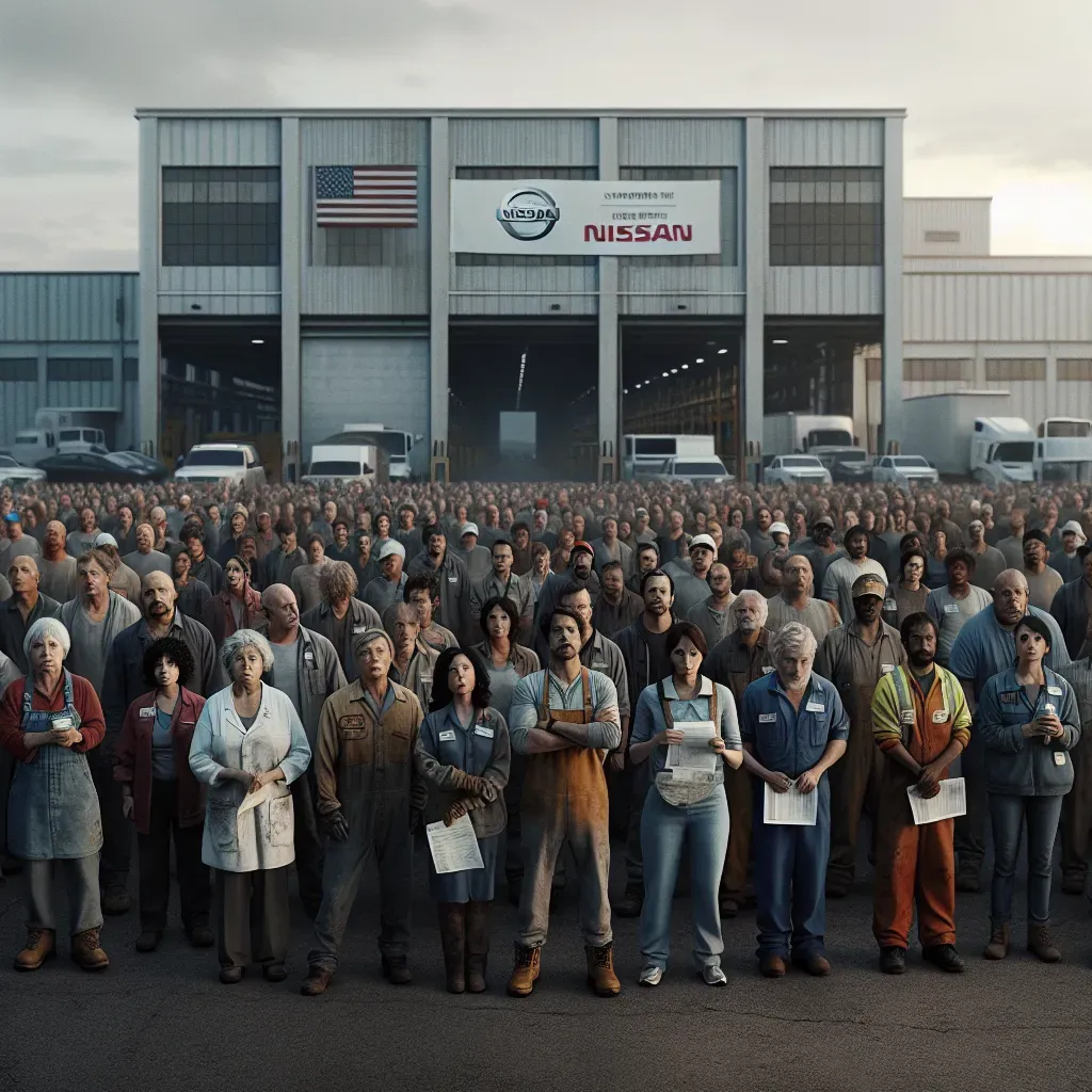 Empleados documentan anuncio de cierre Nissan.