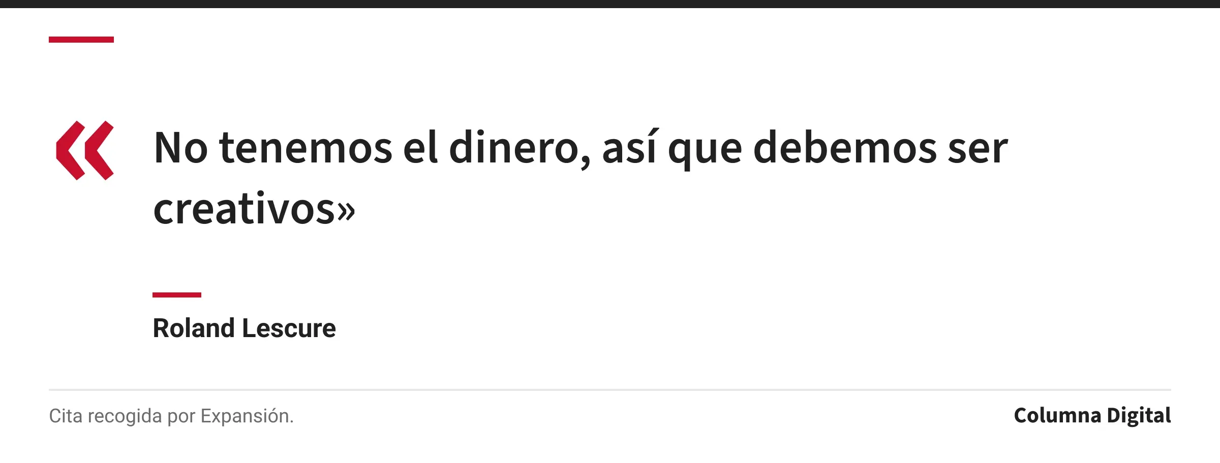 Cita de Roland Lescure: «No tenemos el dinero, así que debemos ser creativos»