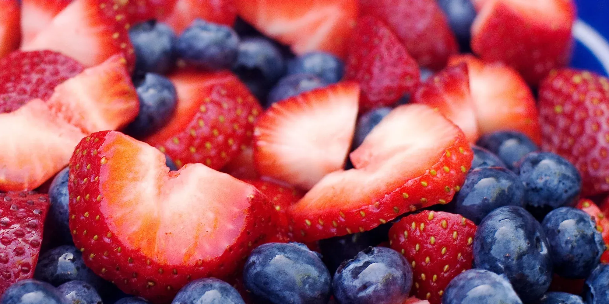 strawberries and blueberries
