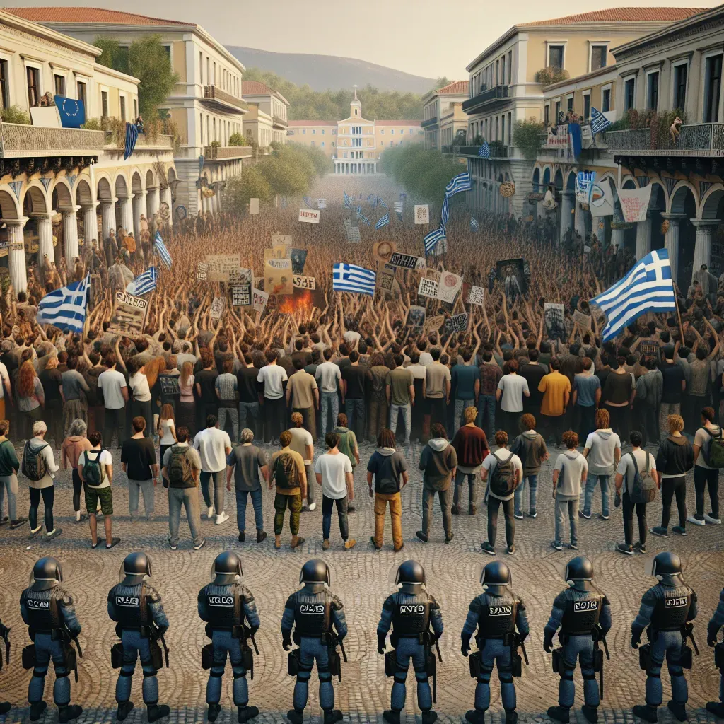 Fuerzas policiacas impiden acceso a manifestantes en Grecia