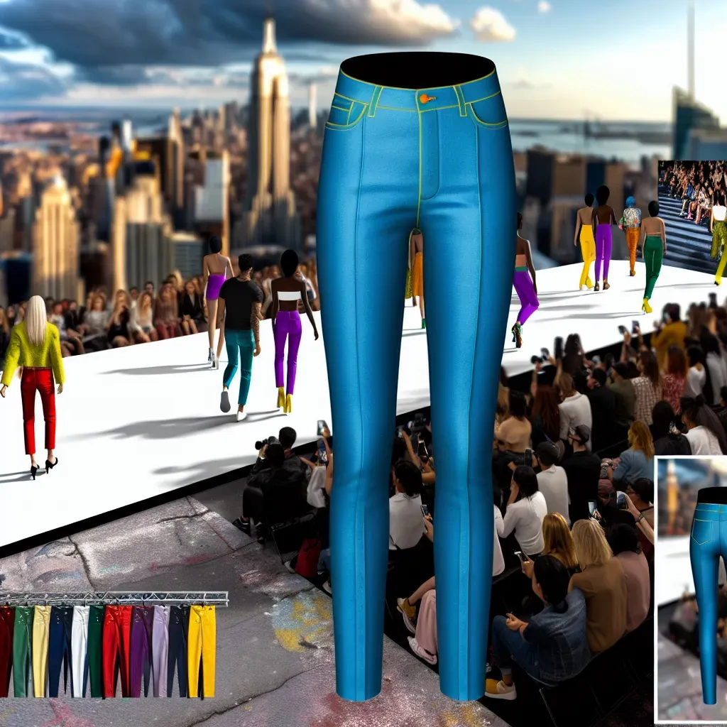 Guía para usar jeans vibrantes en NYFW