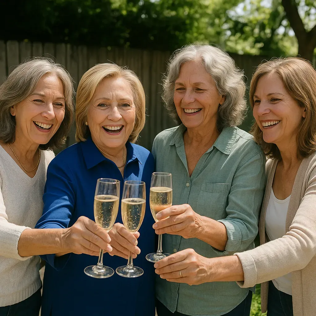 Hillary Clinton y amigas celebran 10 años.