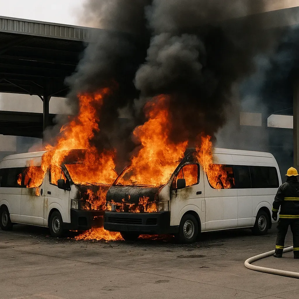 Incendio en Terminal Sur: Dos Suburbanos