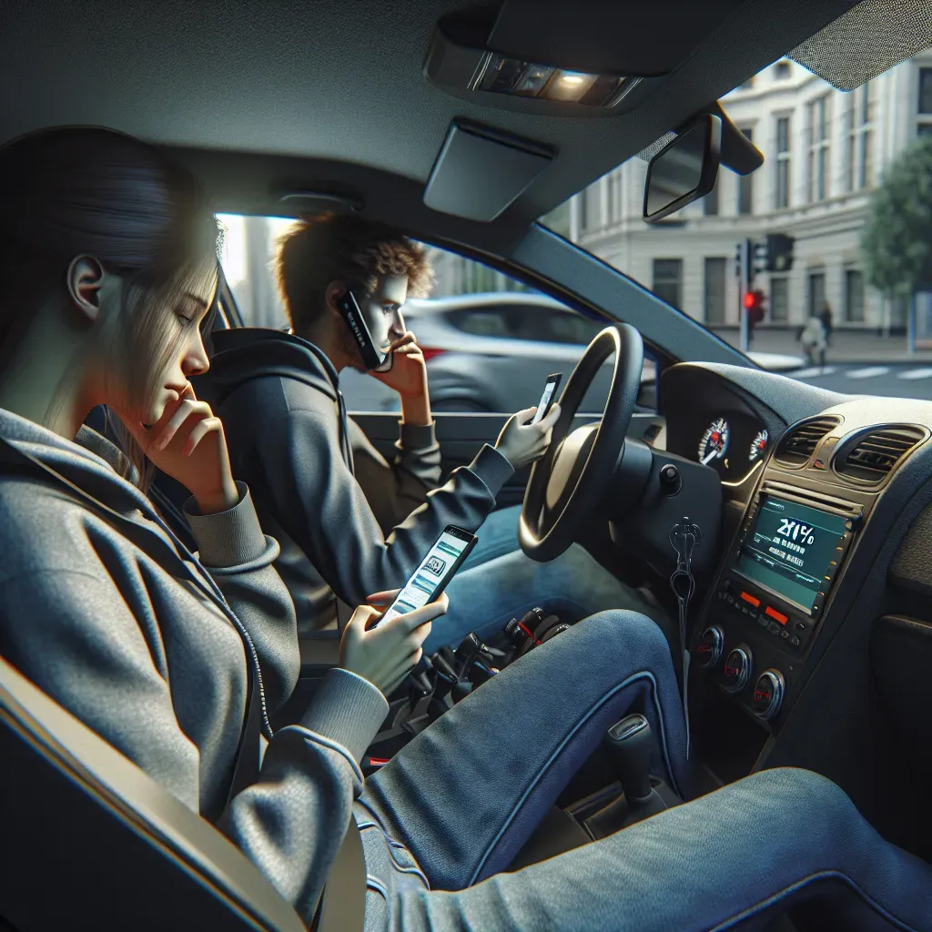Jóvenes: 21% del tiempo en auto con móvil.