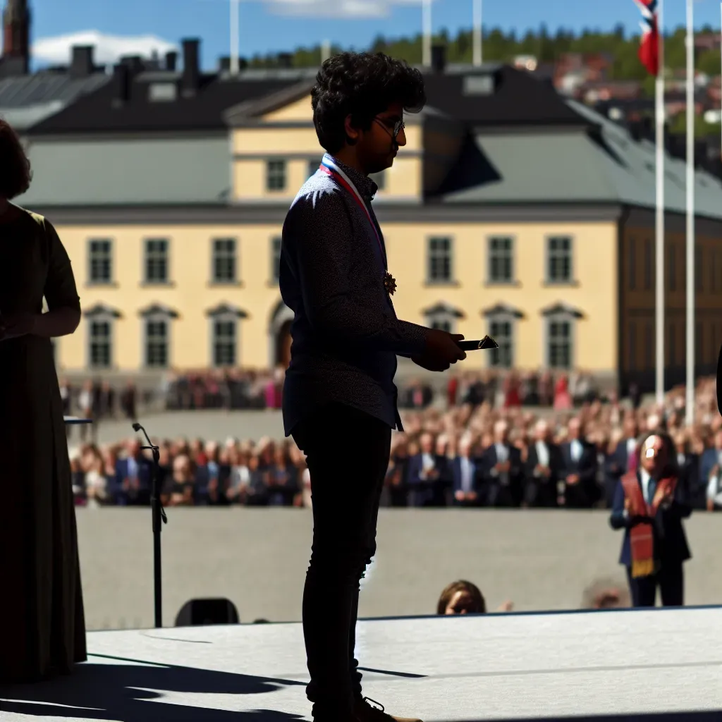 La hija de María Corina Machado acepta el Nobel de la Paz en Oslo.