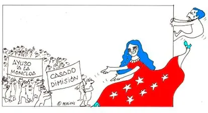 La insólita manifestación frente a la sede de Génova contra Pablo Casado