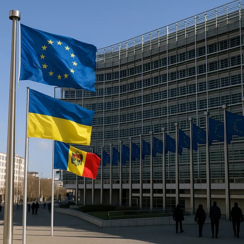 La UE inicia negociaciones de adhesión con Ucrania y Moldavia.