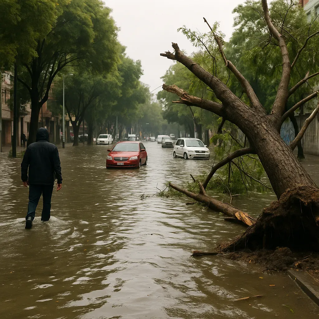 Lluvias ocasionan inundaciones y derribos en CDMX