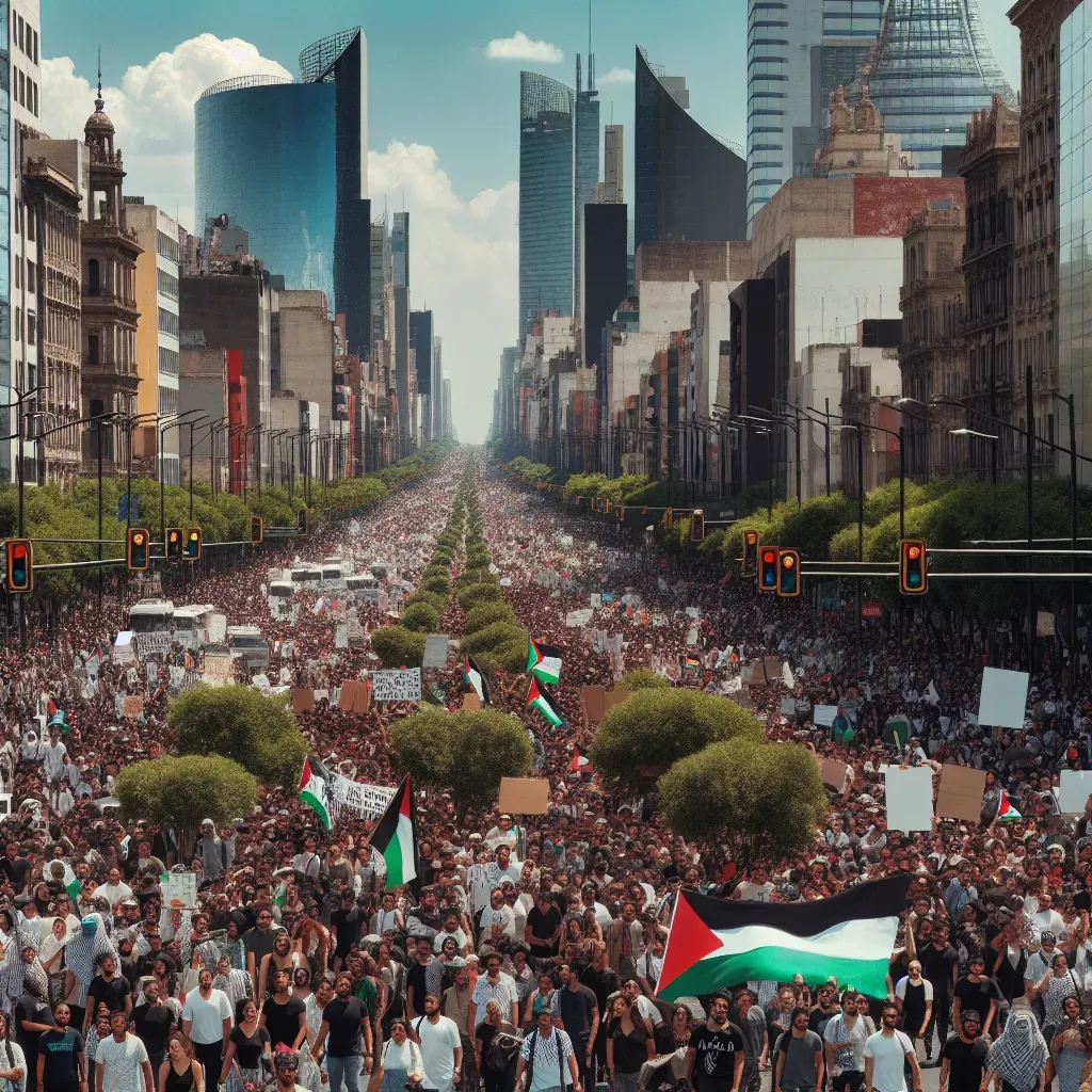 Marcha pro-Palestina en CDMX concluye sin incidentes graves.