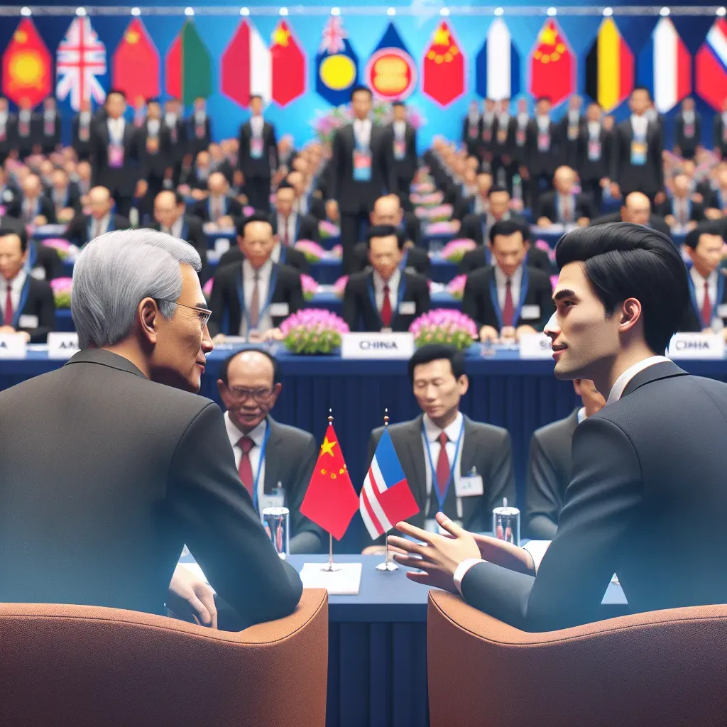 Marco Rubio se encuentra con diplomático chino en ASEAN.