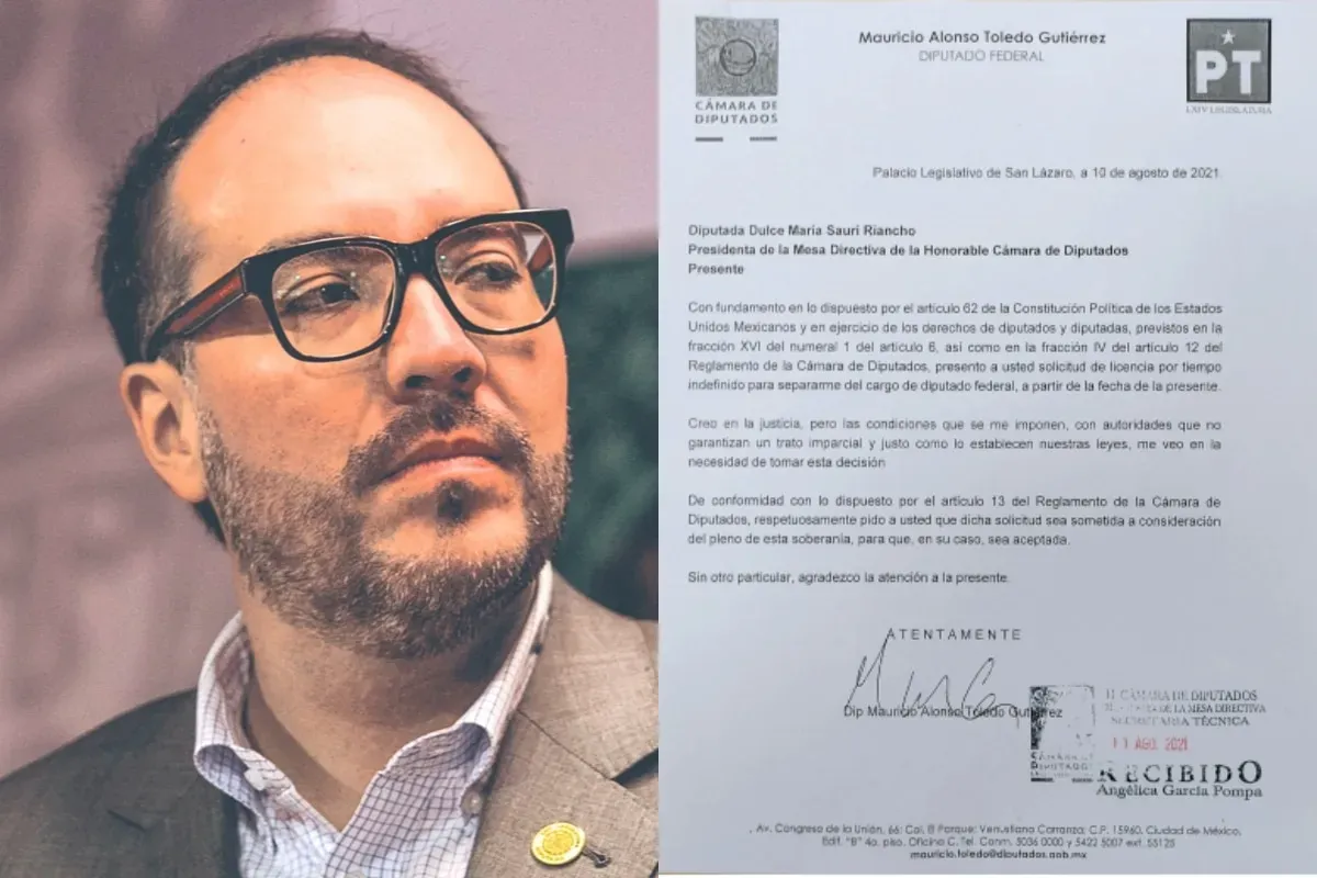 Mauricio Toledo: solicita una licencia para separarse de su cargo