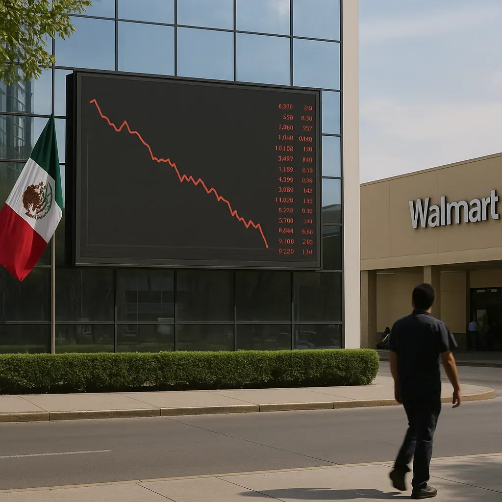 Mercado mexicano termina en números rojos; Walmex lidera caída.