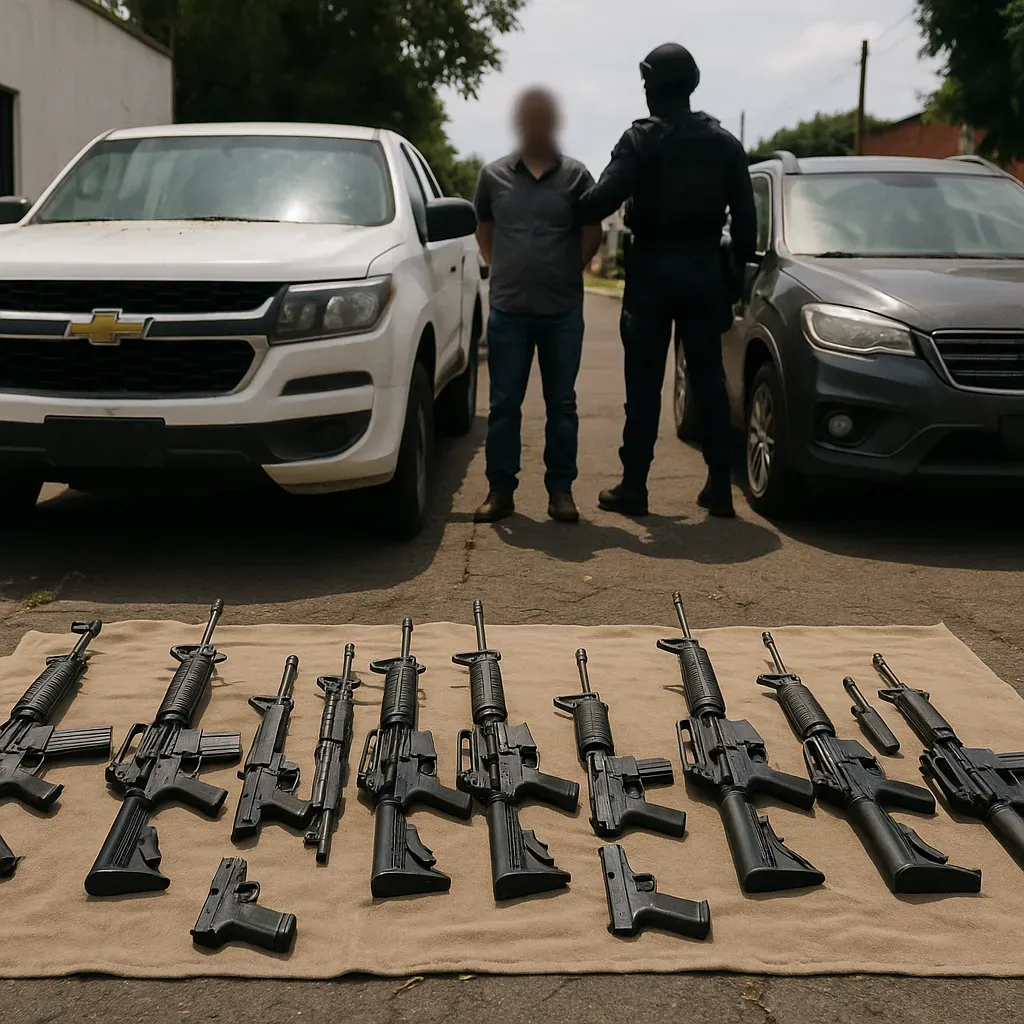 Michoacán: Capturan a Hombre con Armas y Vehículos Robados