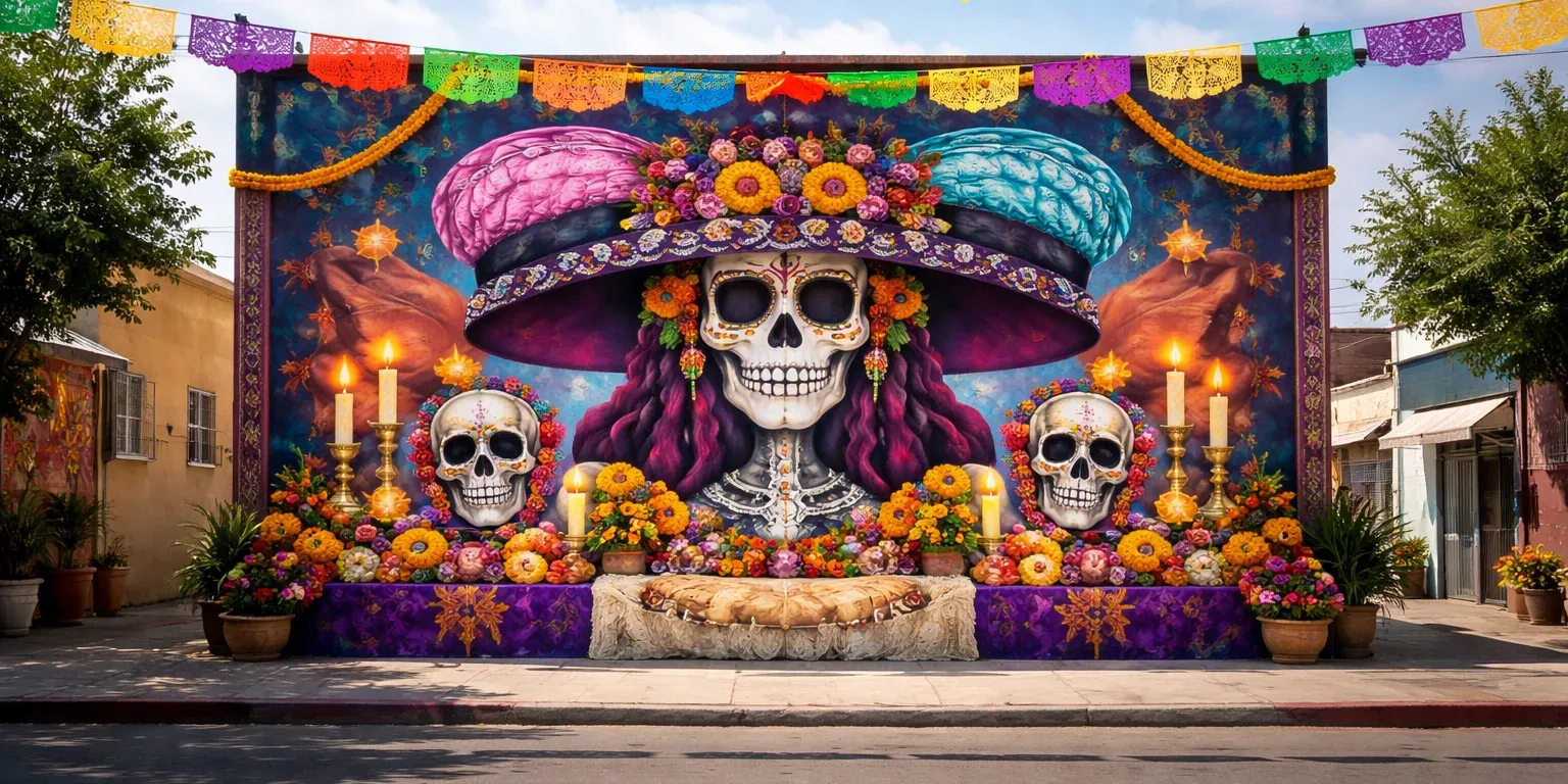 Un millón de jóvenes crean el mural más grande del mundo por Día de Muertos