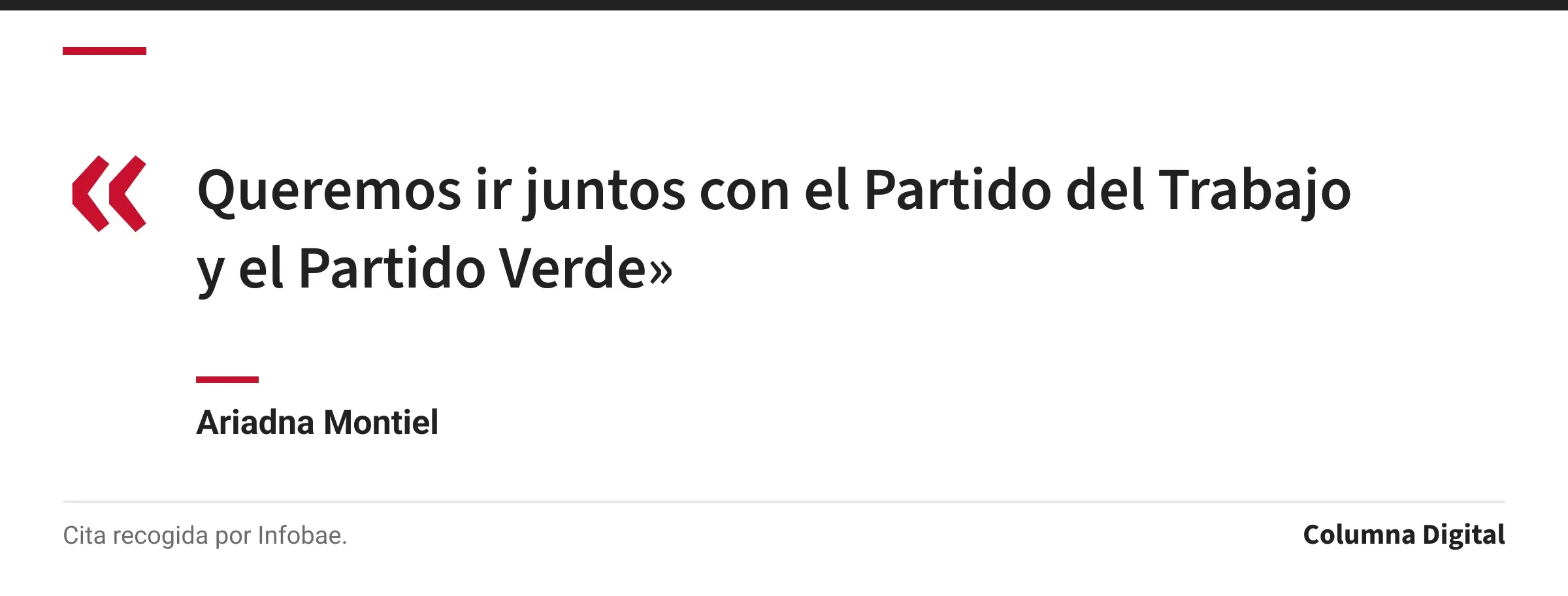 Cita de Ariadna Montiel: «Queremos ir juntos con el Partido del Trabajo y el Partido Verde»