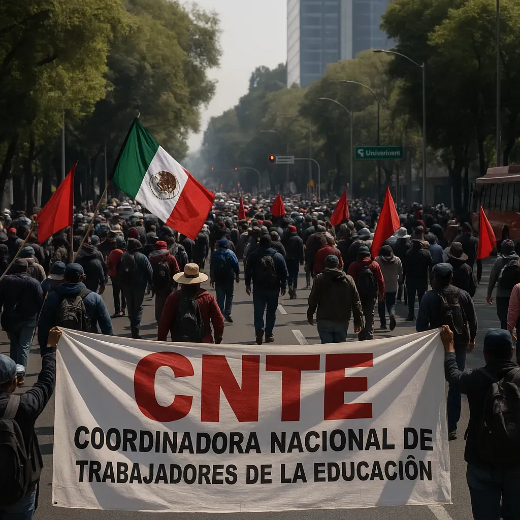Movilización CNTE en Segob y Av. Universidad