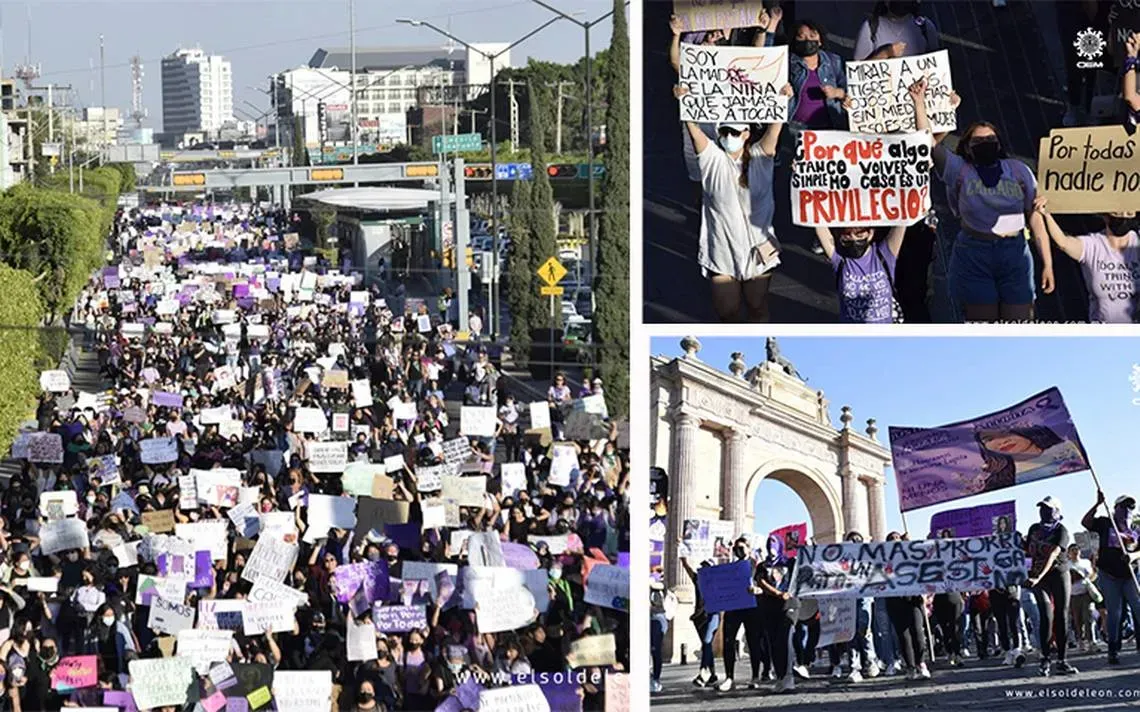 Mujeres en Guanajuato salen a manifestarse por motivos del 8M