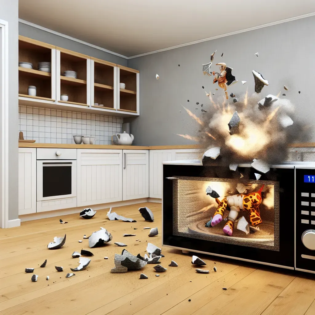 Niña en riesgo tras explosión de juguete en microondas.