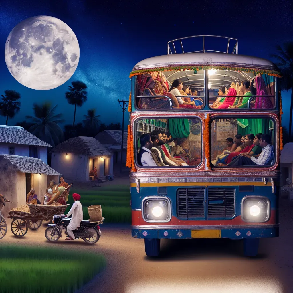 Noche mágica en autobús por India
