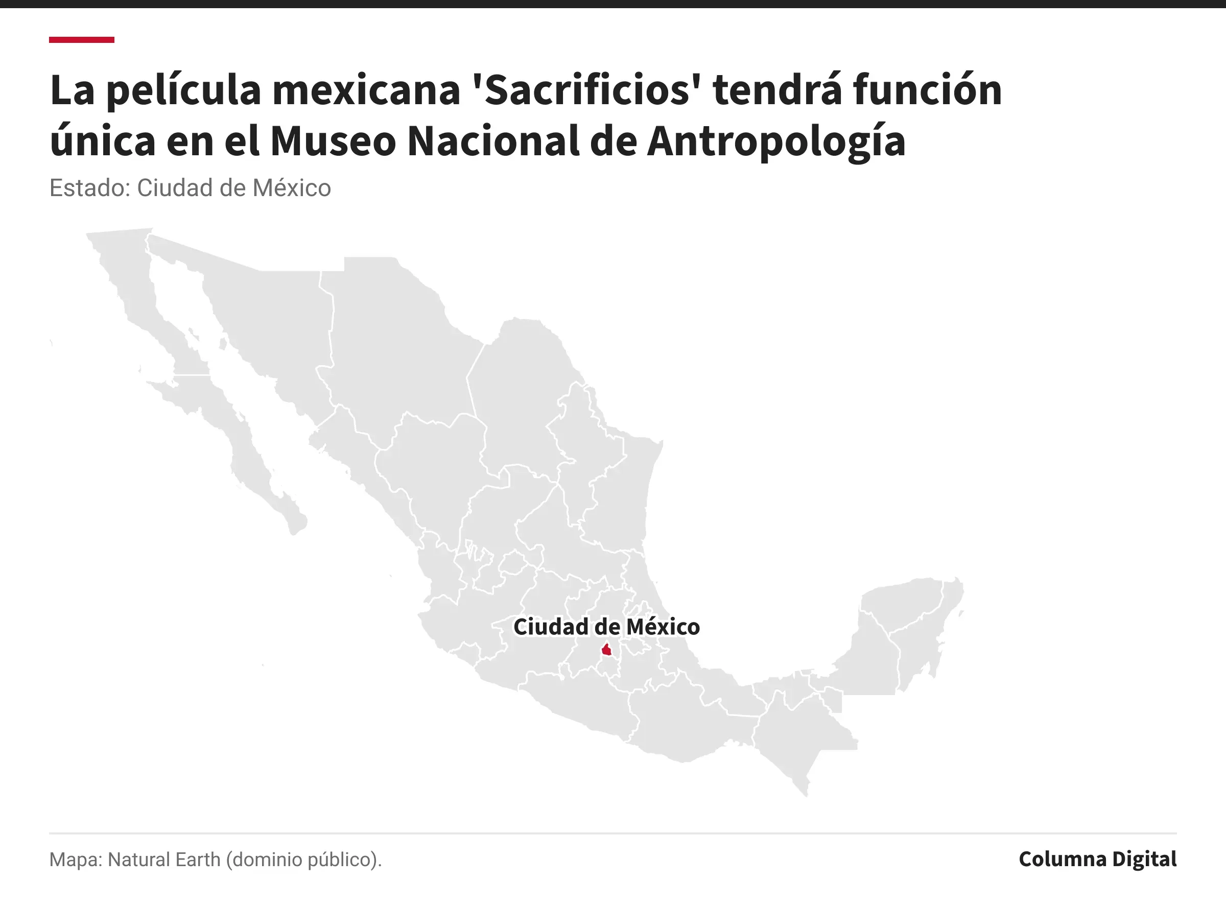 Mapa de México con Ciudad de México resaltado.