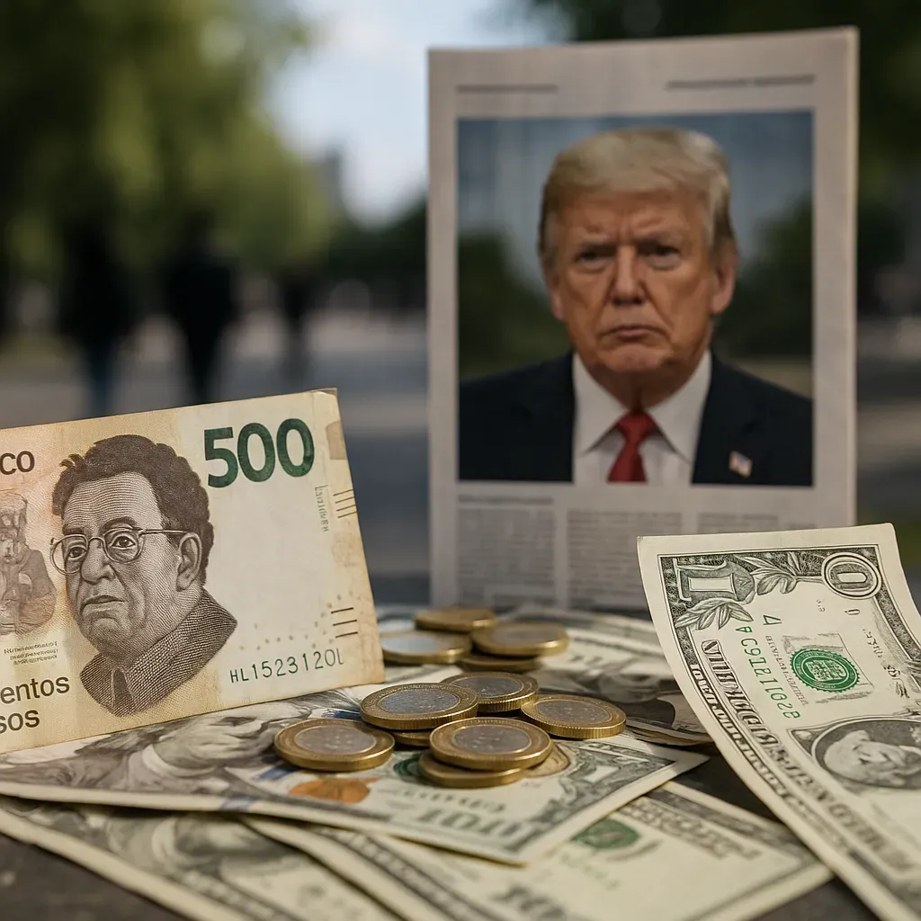 Peso mexicano cae por dólar fuerte tras Trump.