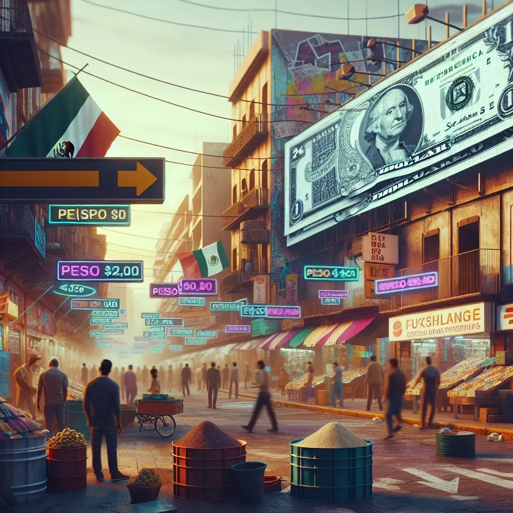 Peso mexicano gana valor frente al dólar.