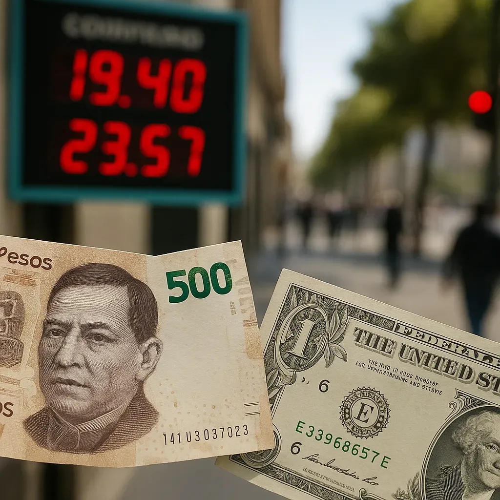 Peso mexicano retrocede ligeramente frente al dólar.