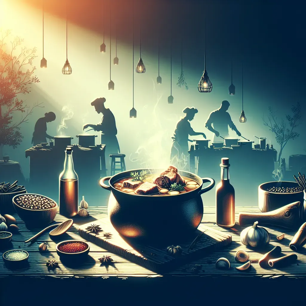 Preparación del caldo de rabo de toro