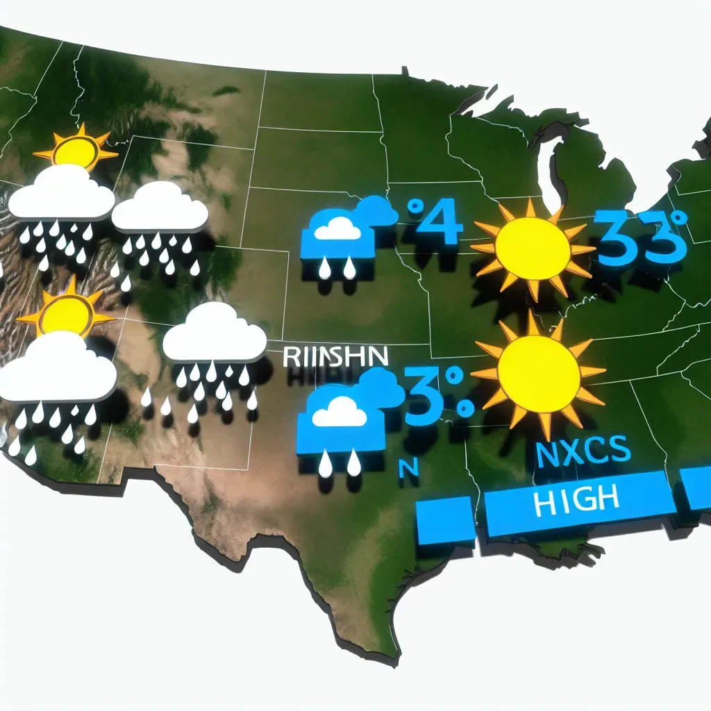 Prevén precipitaciones en 4 estados y calor en 5.
