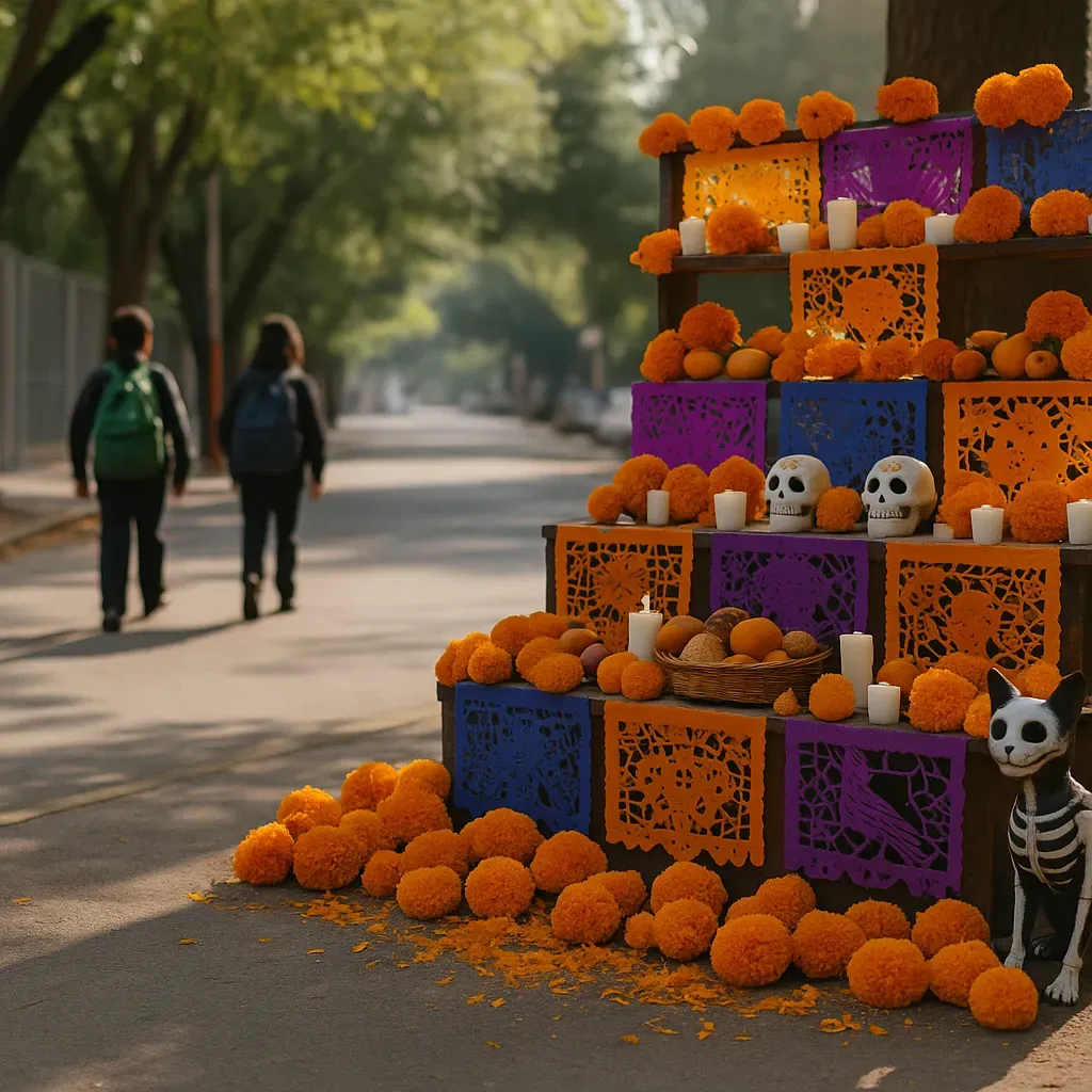 Puente escolar por Día de Muertos 2025