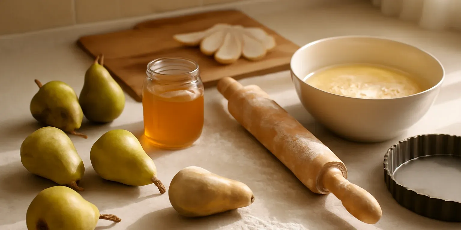 Receta rápida y sencilla de tarta de pera y miel