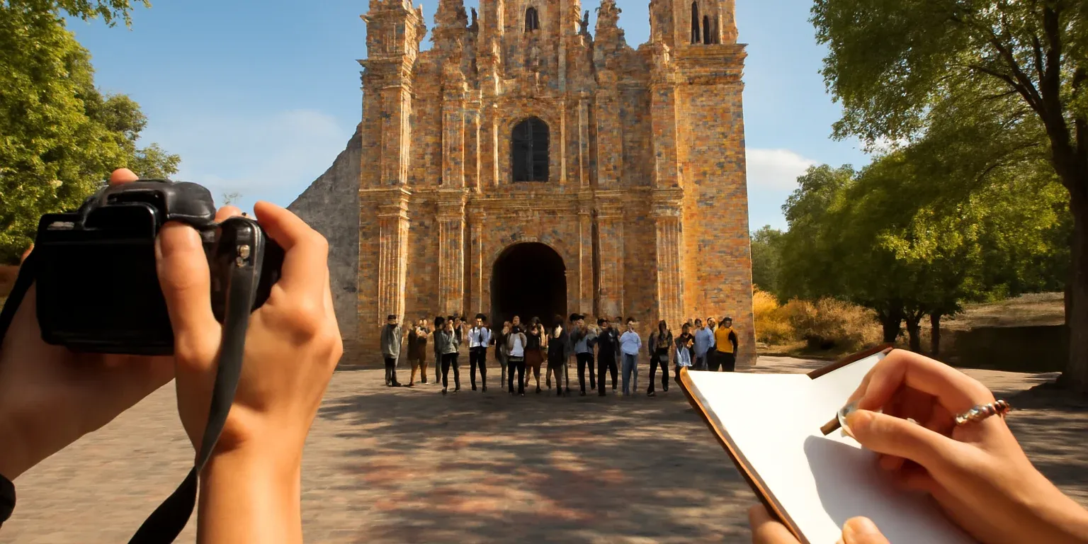 Templo de San Francisco Acatepec con fachada de talavera en Puebla