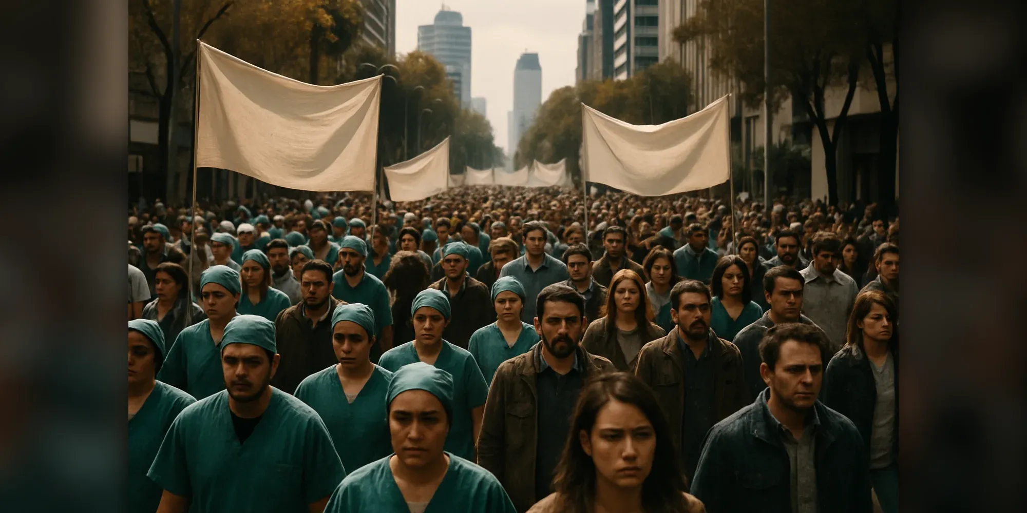 Trabajadores del IMSS marchan en CDMX por aumento salarial y mejores condiciones