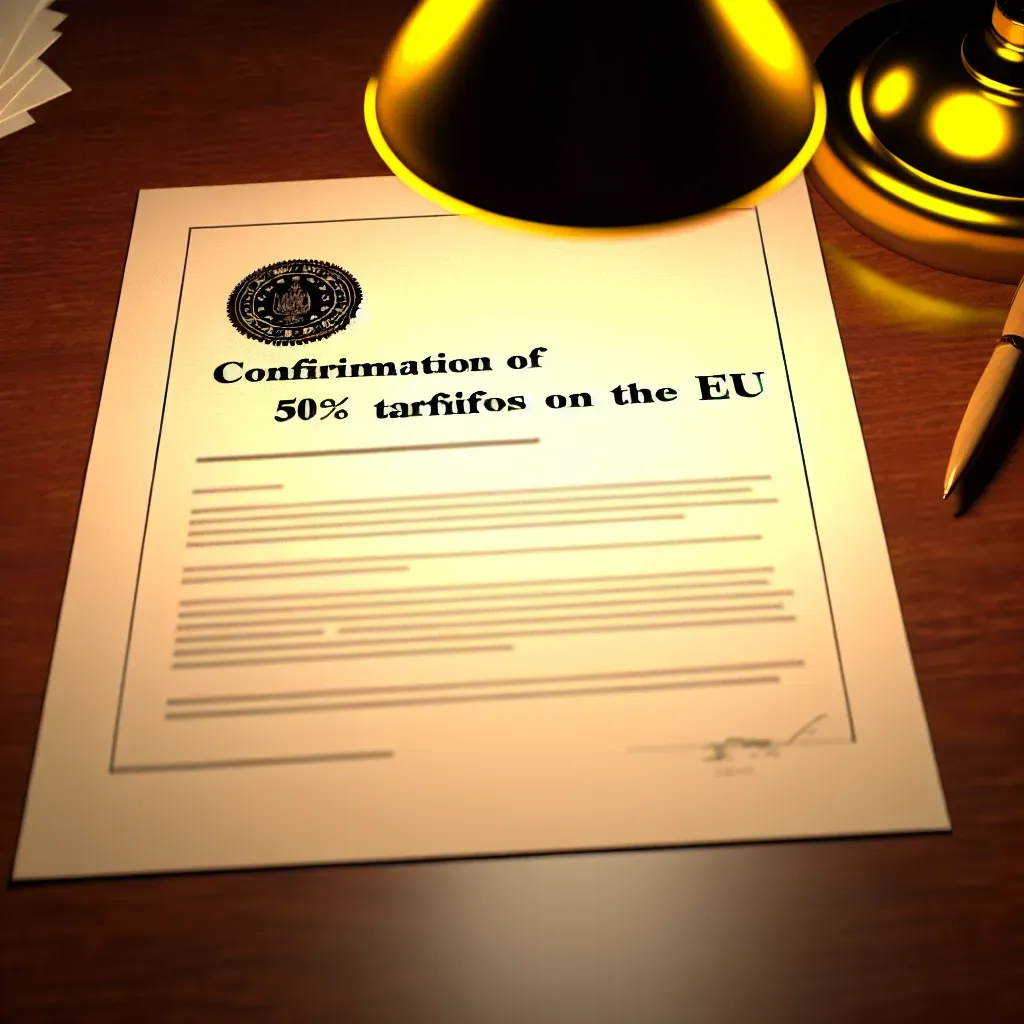 Trump confirma tarifas del 50% a la UE.