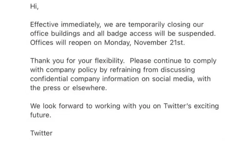 Twitter cierra temporalmente sus oficinas tras renuncia masiva de empleados