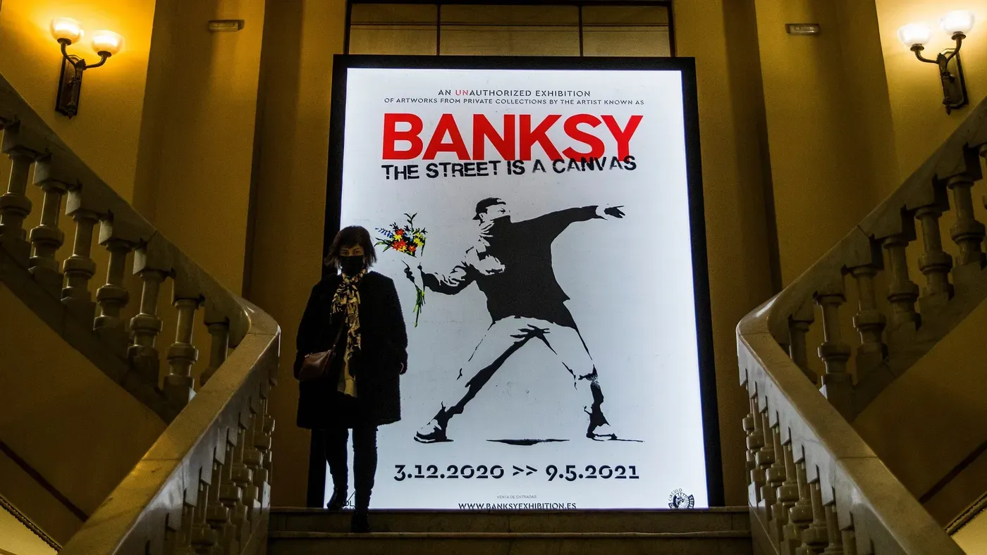 Un ‘banksy’ protagoniza la primera subasta en criptomonedas de la historia