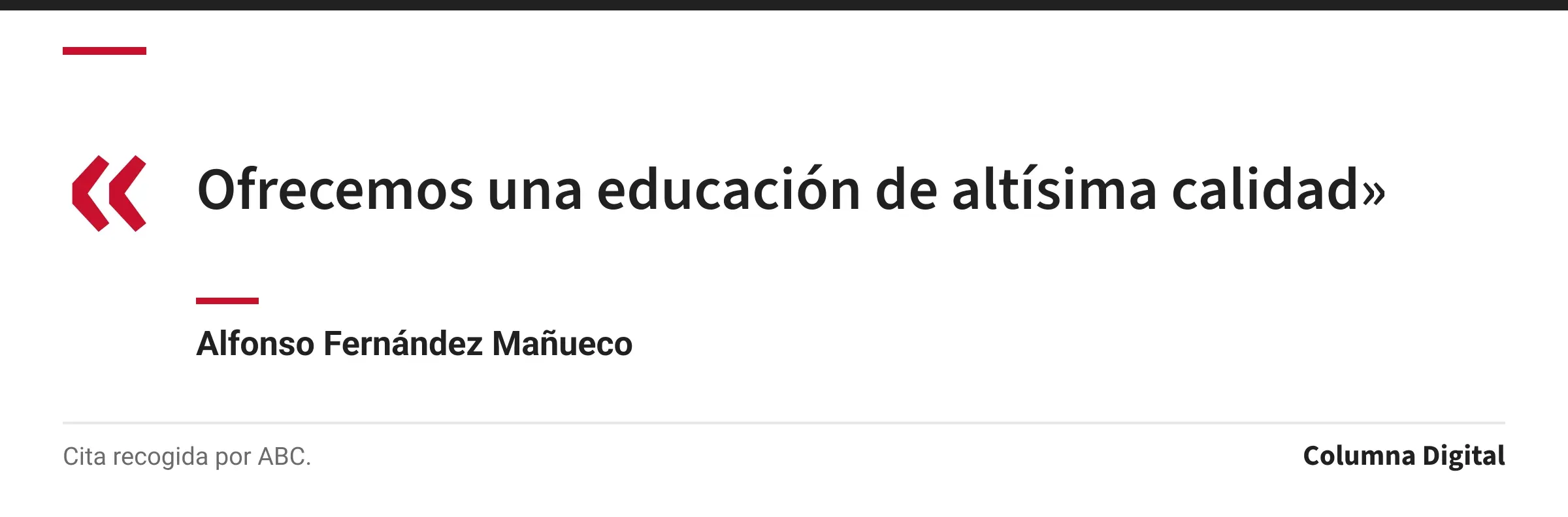 Cita de Alfonso Fernández Mañueco: «Ofrecemos una educación de altísima calidad»