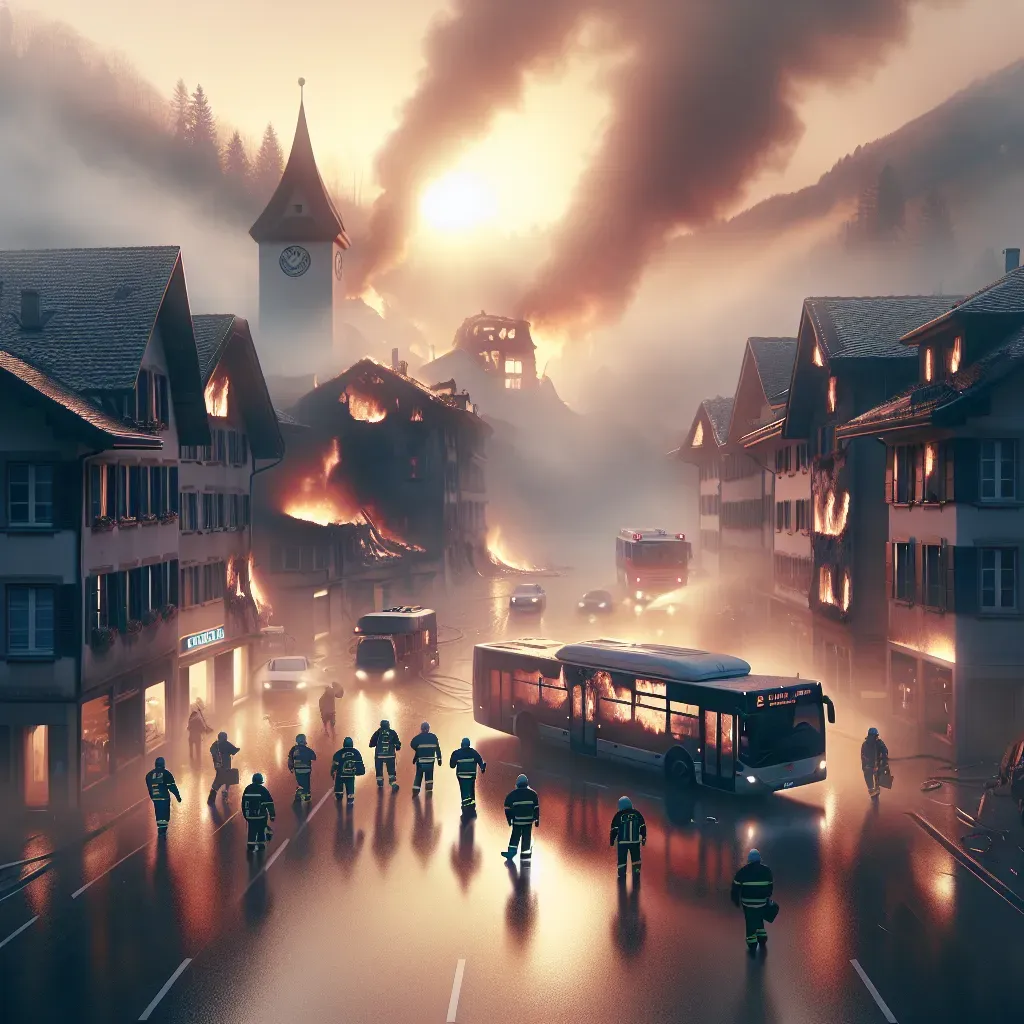 Varios fallecidos en incendio de autobús en Suiza