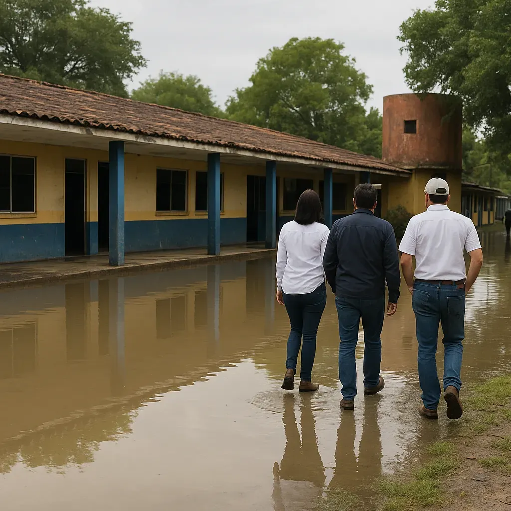 Visitas a escuelas afectadas por lluvias