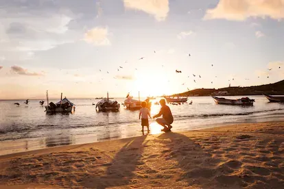 Puesta de sol en una playa de isla Margarita, en Venezuela.